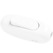 TORPEDO INLINE CABLE LAMP LIGHT SWITCH WHITE - DYKE & DEAN